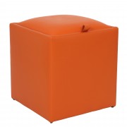 Taburet Box imitatie piele - portocaliu